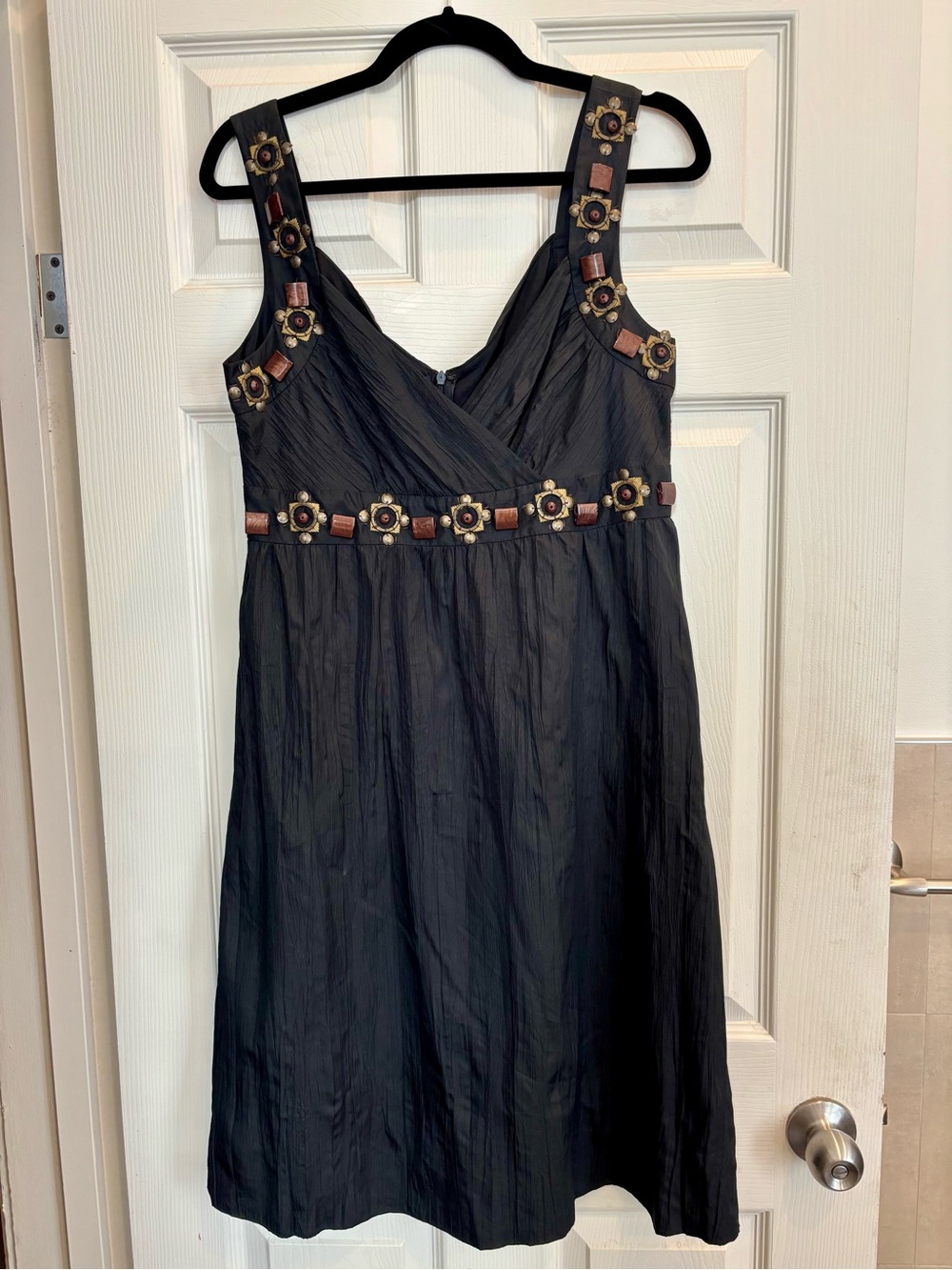Black dress with bead detail NWOT